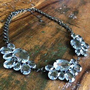 Clear and Gunmetal Necklace